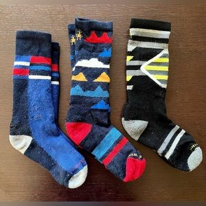3 Pair Smartwool Wintersport Kids’ Ski Socks - Kid’s large (shoe size 3-6)